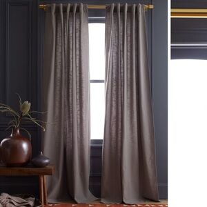 NWT QUINCE Set Of 2 48x96 Cotton Slub Curtains Grey 4381